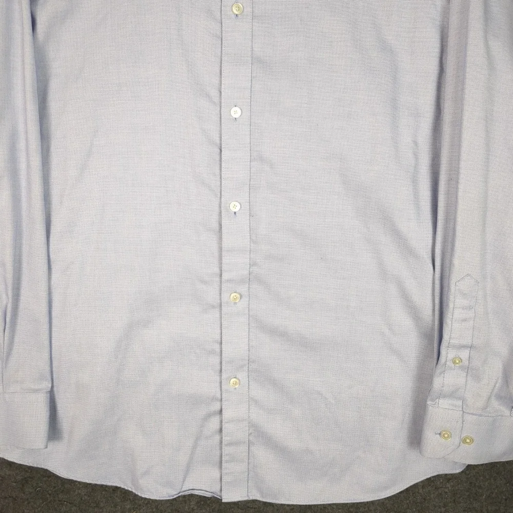 Banana Republic Mens XL Non-Iron Standard Fit Blue Micro Check Button Down Shirt